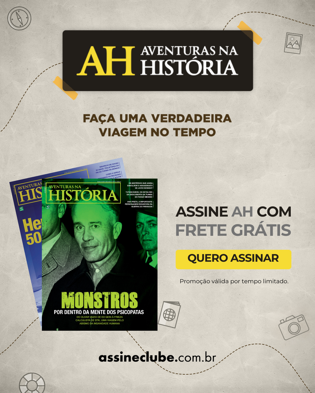 Assine a revista Aventuras na História com frete grátis | Saiba Mais!